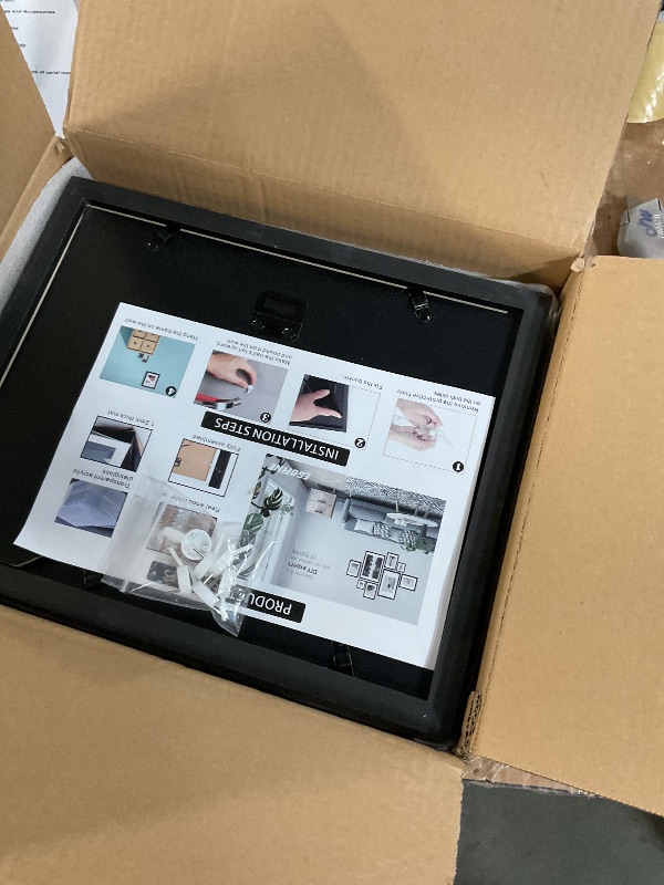 Photo 1 of Egofine 8x10 Picture Frames Set of 4, Made of Solid Wood Covered by Plexiglass 4x6 and 5x7 with Mat or 8x10 without Mat, for Table Top Display and Wall Mounting Photo Frame Black