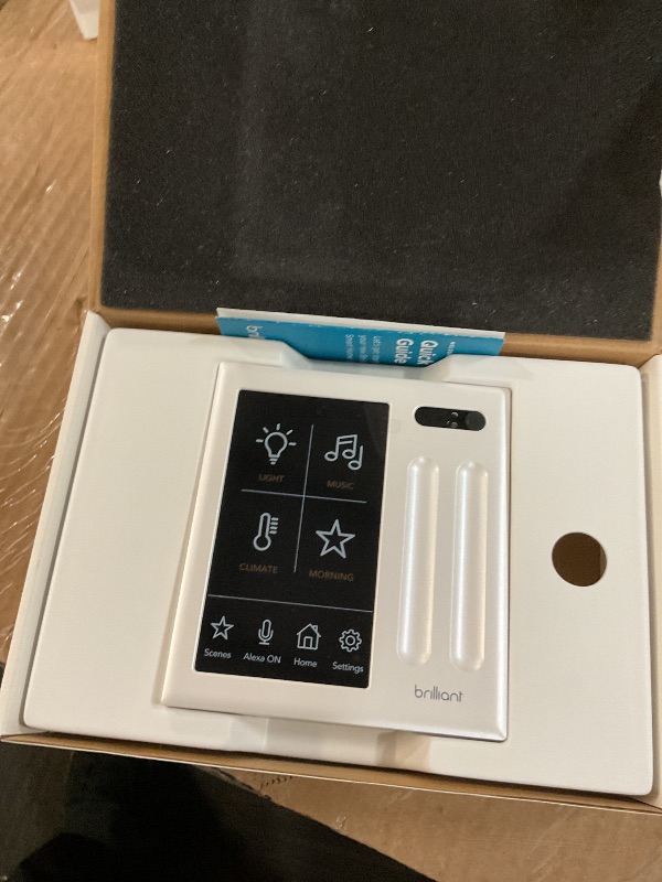 Photo 1 of Brilliant Smart Home Control (Plug-In Panel) — Alexa Built-In & Compatible with Ring, Sonos, Hue, Google Nest, Wemo, SmartThings, Apple HomeKit — In-Wall Touchscreen Control for Lights, Music, & More