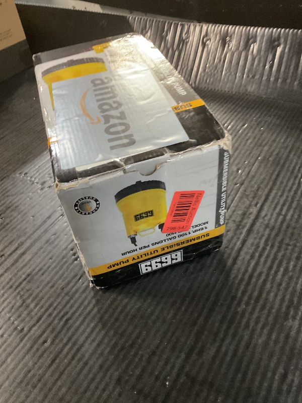 Photo 1 of 6699 1/6HP Portable Utility Pump Submersible Small Backup Sump Pump Draining pump to Remove Water from Flooding House Basement Pool Tankless Heater Flushing Pump with 10-Foot Cord SUB 1100