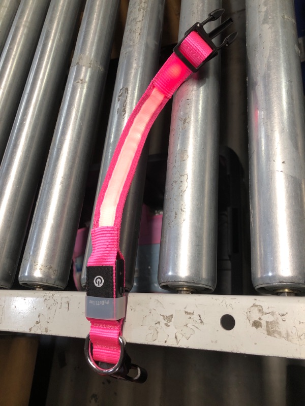 Photo 1 of **MISSING CHARGING CORD** PcEoTllar Light up Dog Collar for Night Walking - LED Dog Collar Light Rechargeable Color Changing, Glow in The Dark Dog Collars Waterproof Glowing Dog Collars for Large Small Medium Dogs SIZE SMALL