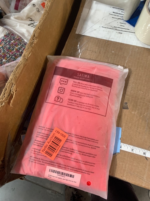 Photo 1 of SATINA High Waisted Tapered Women's Red Leggings - Tummy Control, Compression, Opaque Footless Pants - Perfect for Workouts, Yoga, Everyday Wear, and More
