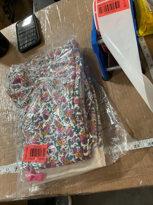Photo 1 of Amazon Essentials Girls' Sweatpants, Pack of 2, Pink/White Floral, X-Large