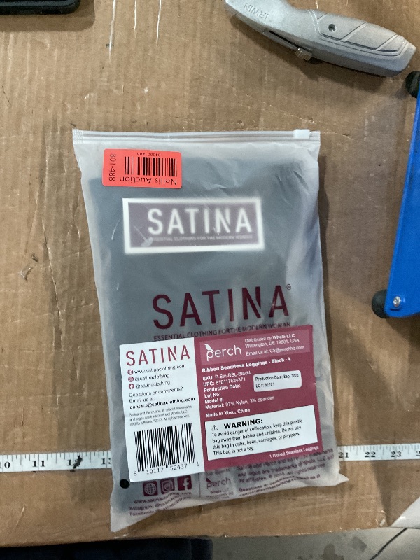 Photo 1 of SATINA High Waisted Full Length Tummy Control Leggings, Ribbed Leggings, size: large