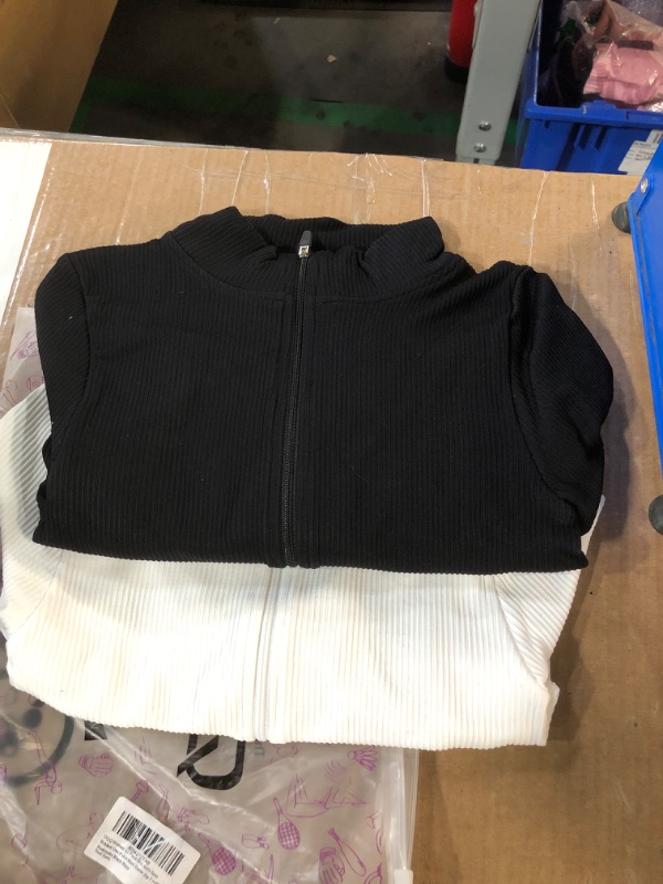 Photo 1 of *** PICTURE FOR REFERENCE ONLY *** *** size S***LAPRBY Women‘s 2 Piece Bodysuits Sexy Ribbed Stretch Sleeveless Zip Front Bodysuits 