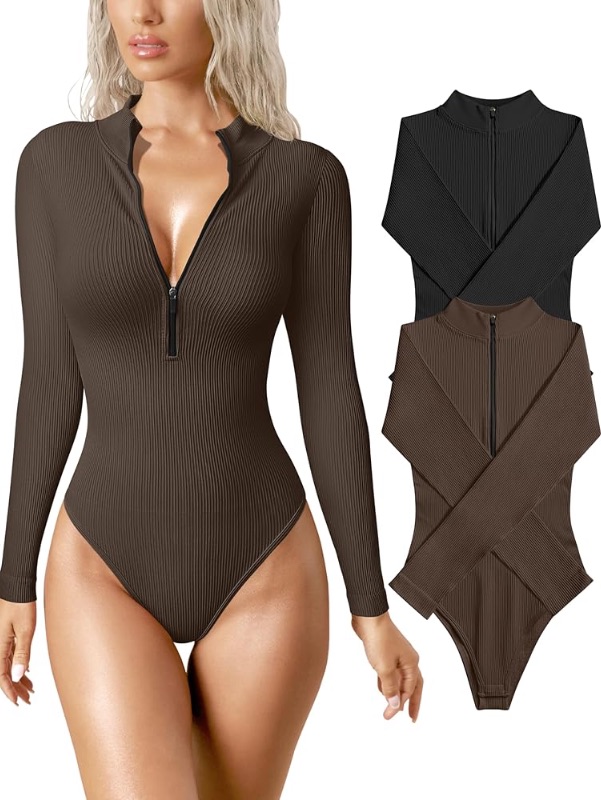 Photo 1 of *** PICTURE FOR REFERENCE ONLY *** *** SIZE S*** BLACK/BROWN BODY SUIT V CUT 