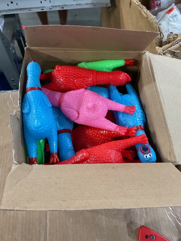 Photo 1 of (PARTS) Honoson 50 Pcs Rubber Chickens Squeak Screaming Chicken Novelty Bulk Dog Toys for Pets Dogs Adults, 6.3 Inch(Multi Colors)