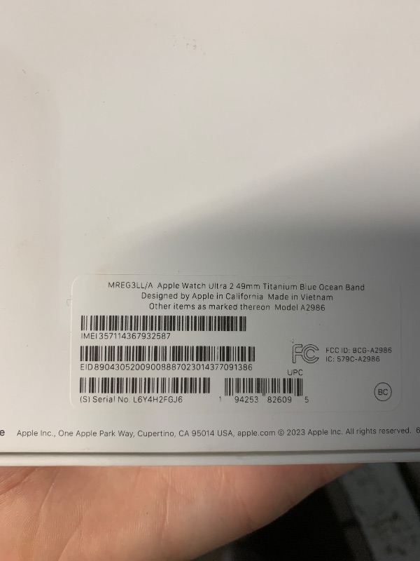 Photo 1 of ****(NO RETURNS OR REFUNDS/ LOCKED/ NON FUNCTIONAL/ FOR PARTS ONLY)***
Apple Watch Ultra 2 [GPS + Cellular 49mm] Smartwatch with Rugged Titanium Case & Blue Ocean Band. Fitness Tracker, Precision GPS, Action Button, Extra-Long Battery Life, Bright Retina 