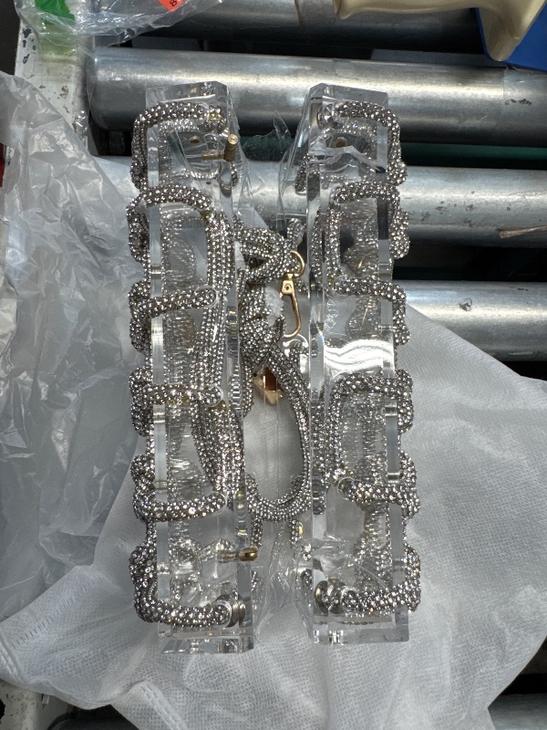 Photo 1 of **Major damage ***Large cracks **
uxcell Evening Bags, Acrylic Clutch Purse Marbling Bag Wedding Prom Party, Silver