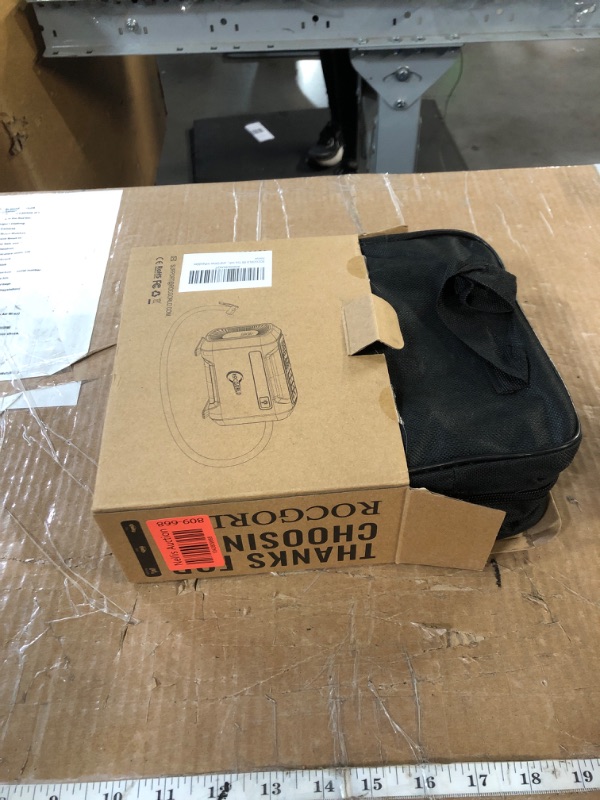 Photo 1 of (used)(damaged)(see images) ROCGORLD R8 Tire Inflator Portable Air Compressor, DC 12V Air Compressor Portable with Large Dual Digital Screen