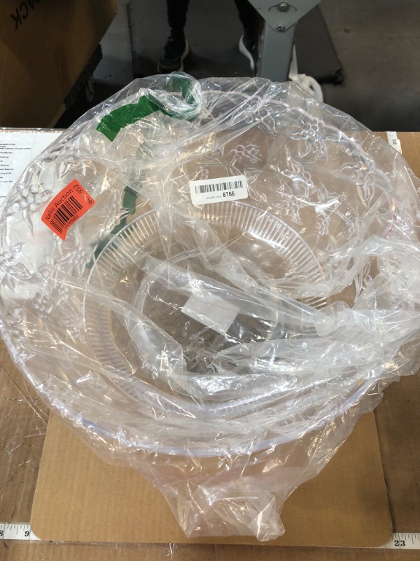 Photo 1 of Party Essentials Hard Plastic 12-Quart Embossed Punch Bowl, Clear