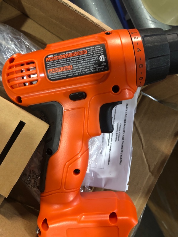 Photo 1 of (may need new battery)BLACK+DECKER 20V MAX POWERECONNECT Cordless Drill/Driver + 30 Piece Bits and Drivers Kit (LD120VA)