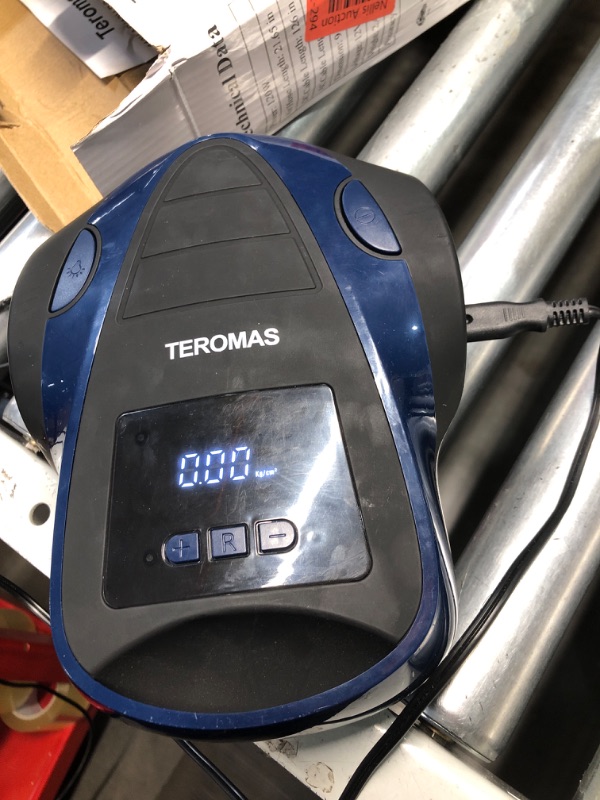 Photo 1 of **TURNS ON, UNABLE TO TEST FURTHER** TEROMAS Tire Inflator Portable Air Compressor, Air Pump DC/AC for Car Tires 12V DC and Other Inflatables at Home 110V AC, Digital Electric Tire Pump with Pressure Gauge(Blue)