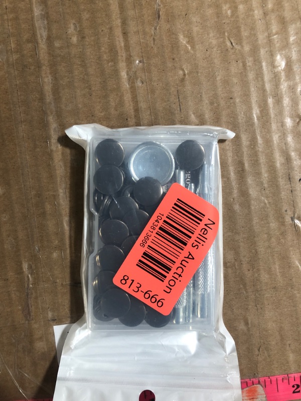 Photo 1 of PECMER 200 Pieces Leather Snaps and Fasteners Kit 12.5 mm Silver Snap Buttons for Bracelets Sewing Clothes Leather Craft Jeans Wears Bags Jackets-50 Set