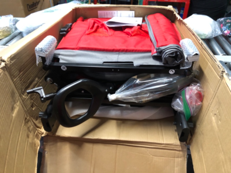 Photo 1 of ***(USED/ UNKNOWN IF MISSING PARTS)***
Radio Flyer Stroller Wagon with 5-Point Harnesses, Rear Brake, and Push Pull Handle, Red