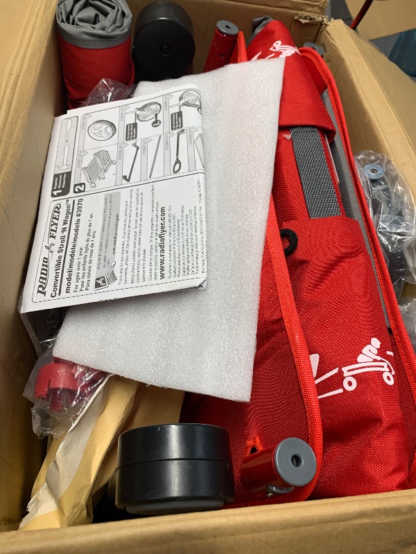 Photo 1 of ***(USED/ UNKNOWN IF MISSING PARTS)***
Radio Flyer Stroller Wagon with 5-Point Harnesses, Rear Brake, and Push Pull Handle, Red