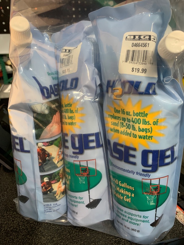 Photo 1 of (pack of 3) Basegel Basketball Goal Portable Bases Polymer 16-Ounce