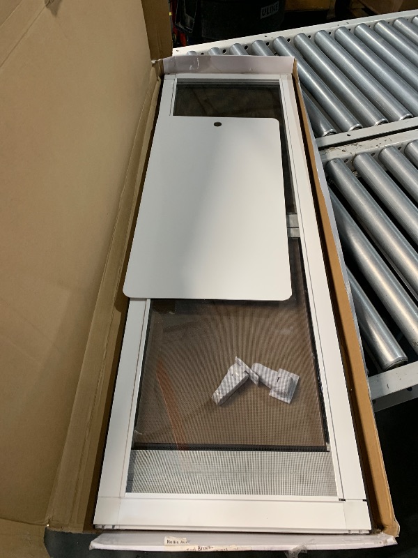 Photo 1 of (FAIR) HANIML Large Dog Door for Sliding Glass Doors Doggie Door Insert for Screen Patio Pets Door with Lockable Panel Magnetic Closure Ideal for Large Dogs Cats Convenient and Durable Easy to Install White