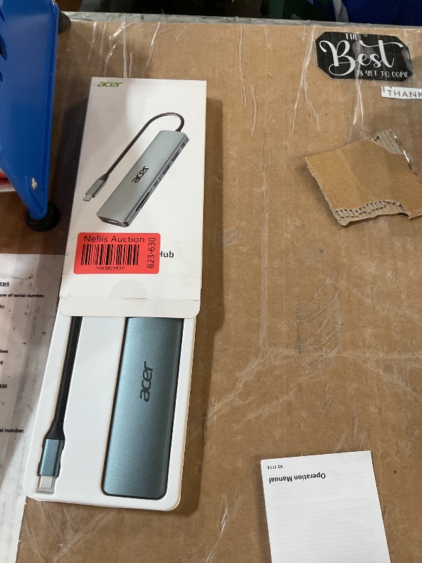 Photo 1 of Acer USB C Hub, 7 in 1 USB C to HDMI Splitter, 2 USBA 3.1 GEN1 and 5Gbps Type-C Data Port, Type C Adapter with 4K HDMI Port, PD 100W Charging, SD Card Reader, for Laptop, PC, Desktop and More