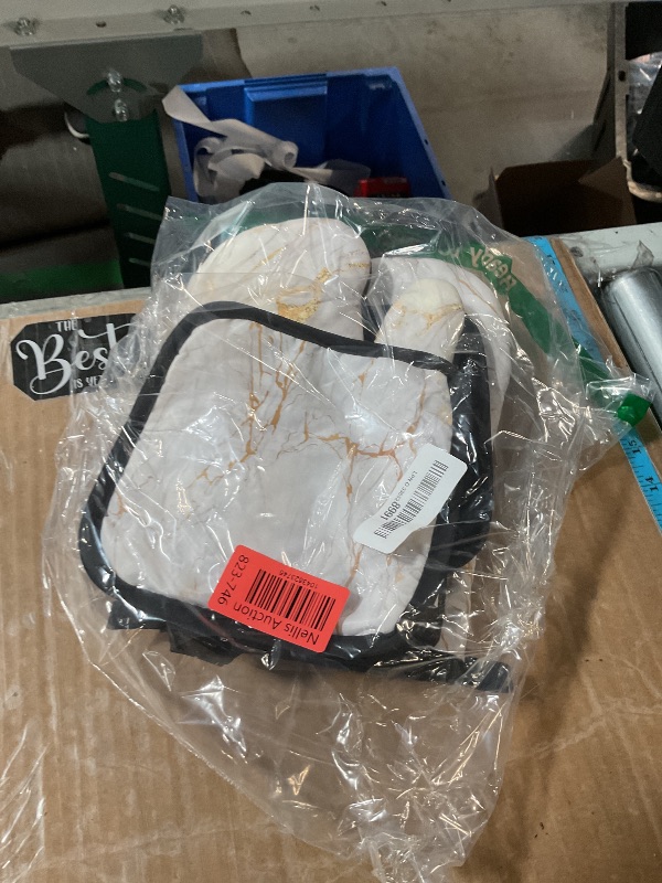 Photo 1 of ***MISSING TOWELS*** Sratte 6 Pcs Farmhouse Marble Kitchen Towels Pot Holders Oven Mitts Set 2 Dish Towels 2 Potholders 2 Cooking Mittens Oven Glove for Cooking Baking Grilling Supply (White, Gold)