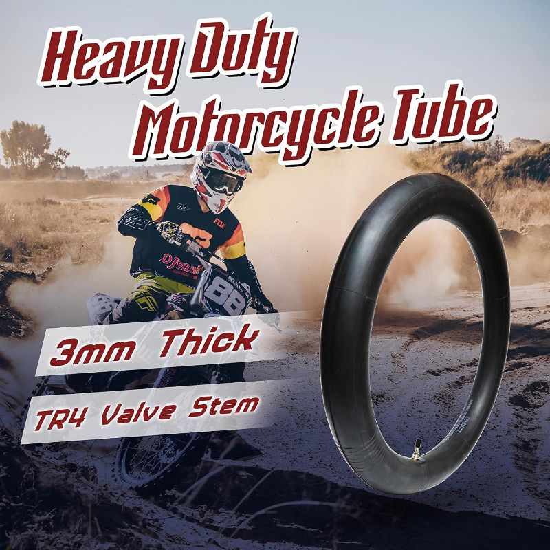 Photo 1 of 
Roll over image to zoom in
PIVOTRAX-100/90-19 (4.10 X 19) Heavy Duty Motorcycle Tube - 3mm Thick - TR4