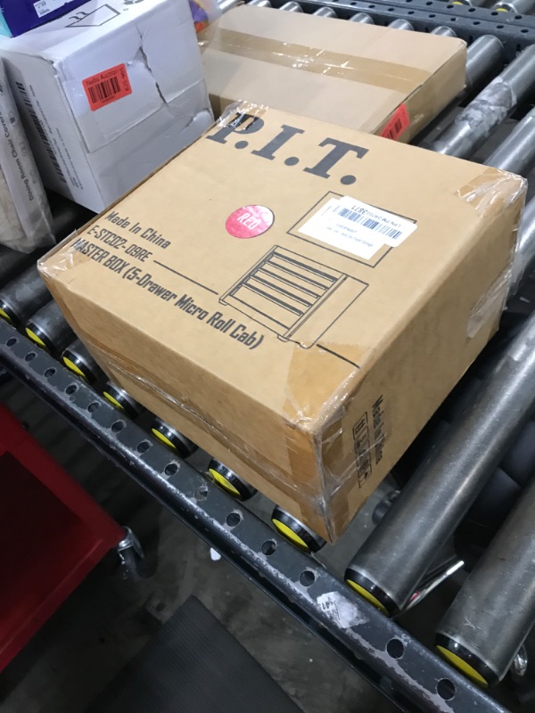 Photo 1 of P.I.T. Mini Red Tool Box, Portable 5-Drawer Micro Roll Cab Steel Tool Box with Liner, Red Small Tool Case for Tools Storage, Home DIY