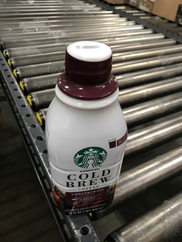 Photo 1 of Starbucks Cold Brew Coffee Concentrate, Naturally Flavored Dark Chocolate Hazelnut, Multi-Serve Bottle (32 Fl Oz)? BB 06/2025