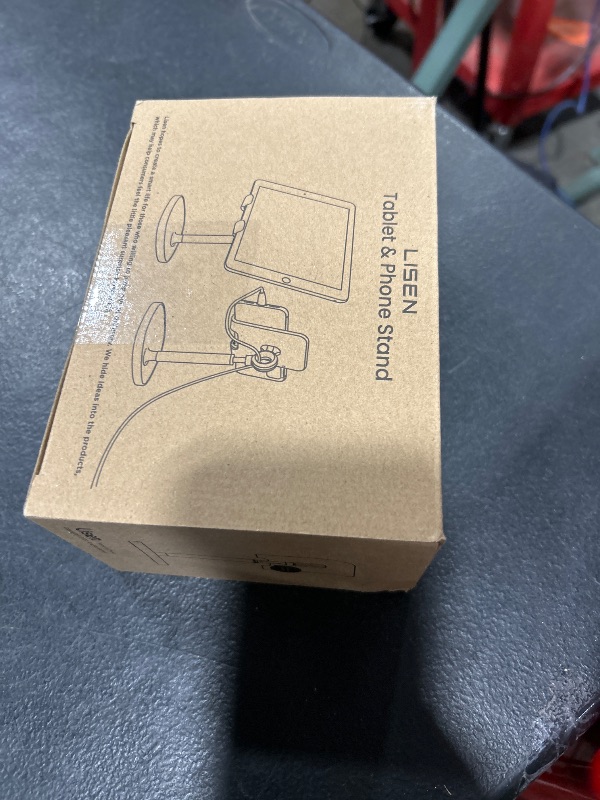 Photo 1 of LISEN Cell Phone Stand Adjustable for iPhone Phone Holder for Desk, Office Desk Accessories Computer PC for iPhone Stand Gaming Essentials Fit Otterbox Case Phones Switch Kindle iPad Air Tablet 4-10in