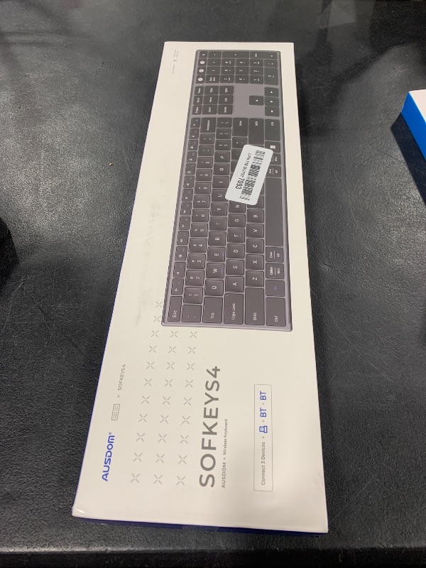 Photo 1 of AUSDOM 2.4G Wireless Bluetooth Keyboard Full Size, Quiet Slim Multi-Device Rechargeable Cordless QWERTY Keyboard with Number Pad, Low Profile Silent Flat Universal Keyboard for Computer/Mac/Windows