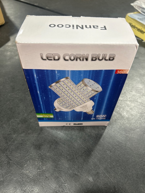 Photo 1 of ***ONLY ONE FanNicoo  500W Equivalent LED Corn Light Bulb 5500 Lumen 6500K 60W Large Area Cool Daylight White E26/E27 Medium Base for Outdoor Indoor Garage Warehouse Factory Workshop Street Backyard