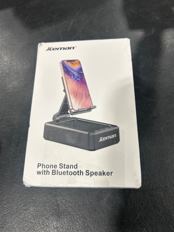 Photo 1 of Cell Phone Stand with Wireless Bluetooth Speaker and Anti-Slip Base HD Surround Sound Perfect for Home and Outdoors with Bluetooth Speaker for Desk Compatible with iPhone/ipad/Samsung Galaxy
