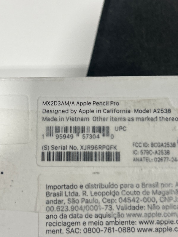 Photo 1 of Apple Pencil Pro: Latest Model - Device Compatibility Check Required - Pixel-Perfect Precision, Tilt and Pressure Sensitivity, Perfect for Note-Taking, Drawing, and Art. Charges and Pairs Magnetically