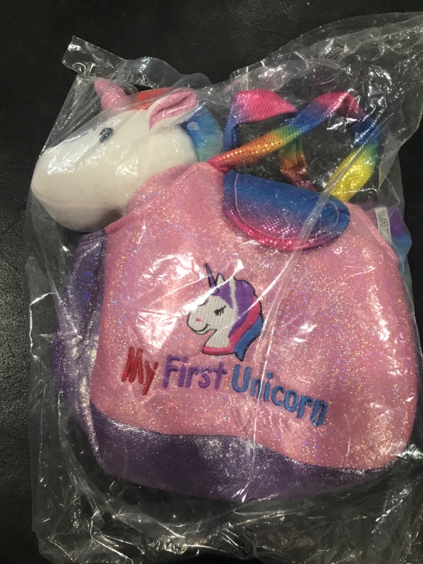 Photo 1 of PREXTEX Unicorn Stuffed Animal with Purse - Plushlings Unicorn Toys - Unicorn Stuffed Animal - Unicorn Gift for Girls White Unicorn