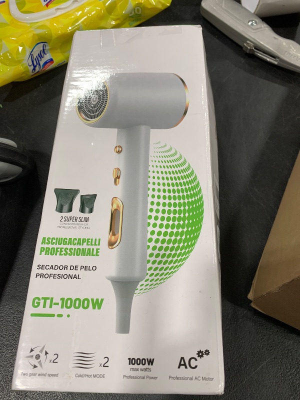 Photo 1 of Hair Dryer Professional Ionic Blow Dryer Fast Drying for Women Men Kids, Hair Dryer Lightweight Portable Travel Hairdryer Styling Tools & Appliances with Styling Nozzle Reducing Frizz (Grey)
