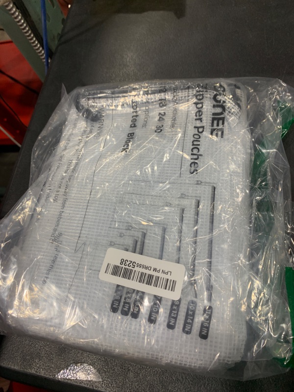 Photo 1 of SUNEE Plastic Mesh Zipper Pouch 9x13 in (Black, 18 Packs),Extra Large Water-Resistant Zip Bag for School Office Supplies, Puzzles & Games Organizing Storage