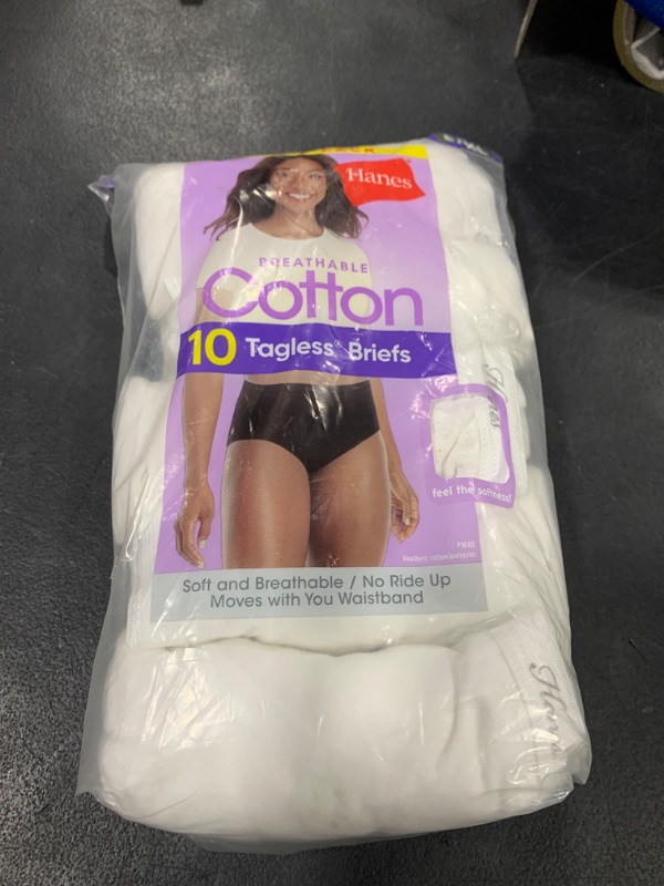 Photo 1 of Hanes womens Cotton briefs underwear, 10 Pack - Brief White, 8 US
