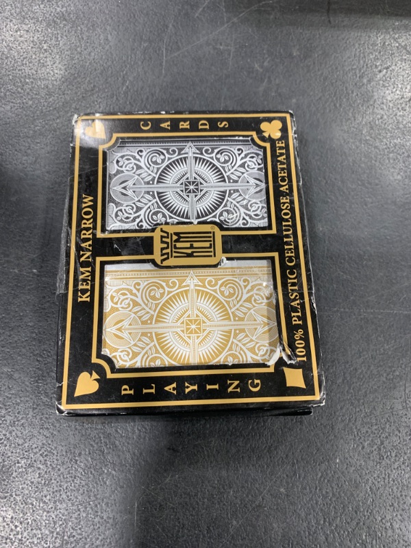 Photo 1 of Kem Playing Cards Arrow Black and Gold Bridge Size Jumbo Index Playing Cards, Arrow Black/Gold, 1017402
