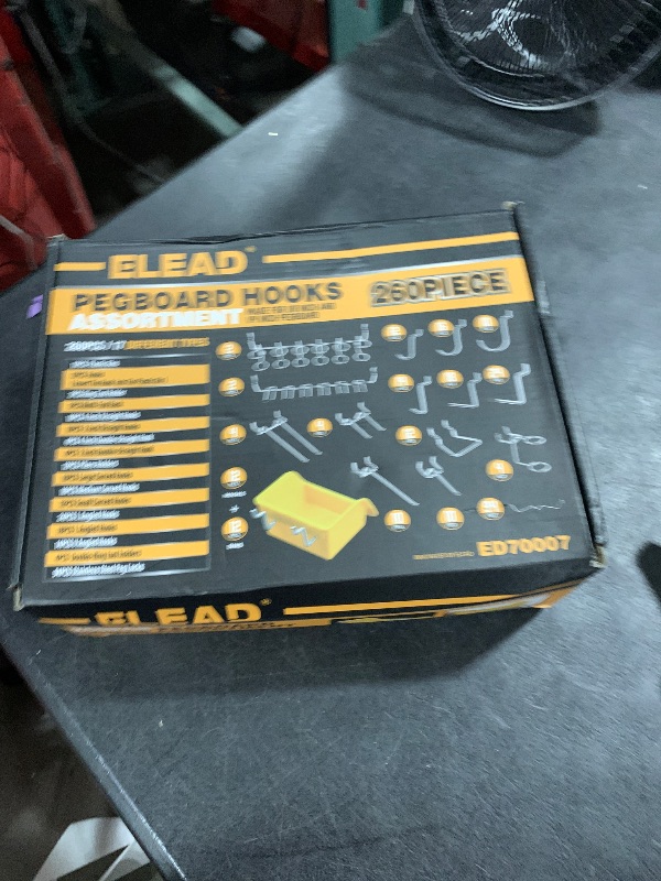 Photo 1 of ELEAD 260 Piece Pegboard Hooks 1/8 and 1/4 inch peg Board Organizer Accessories with Pegboard Bins for Organizing Various Tools in The Garage Kitchen Bathroom Craft Room
