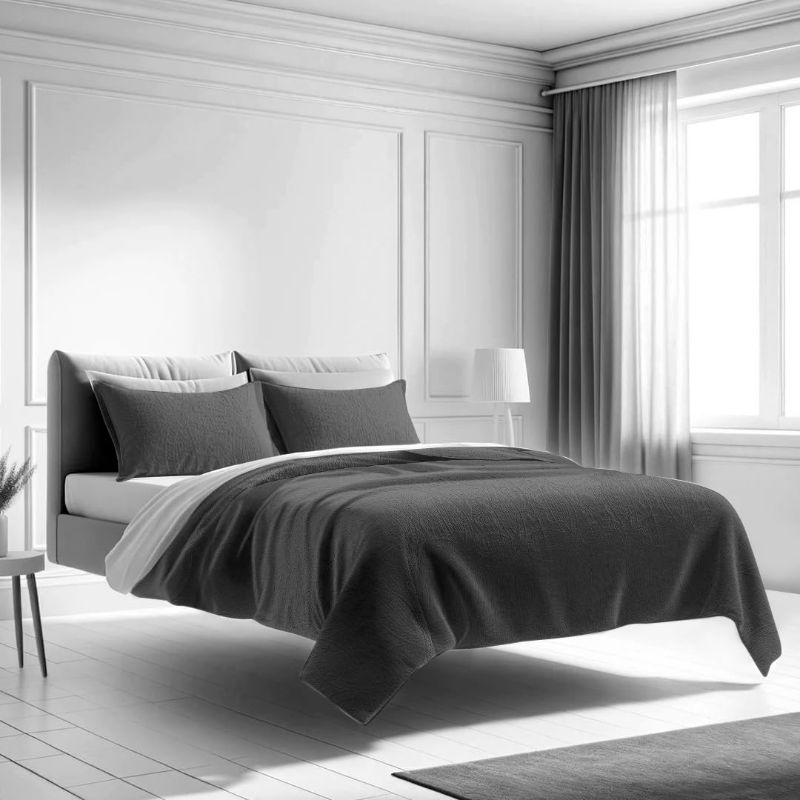 Photo 1 of Mezzati Bedspread Coverlet Set Gray Prestige Collection - Comforter Bedding Cover Brushed Microfiber Bedding 2-Piece Quilt Set (Twin / TwinXL, Gray)