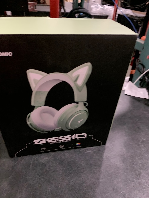 Photo 1 of EASARS Cat Ear Headphones, Gaming Headset (Wireless, Green)