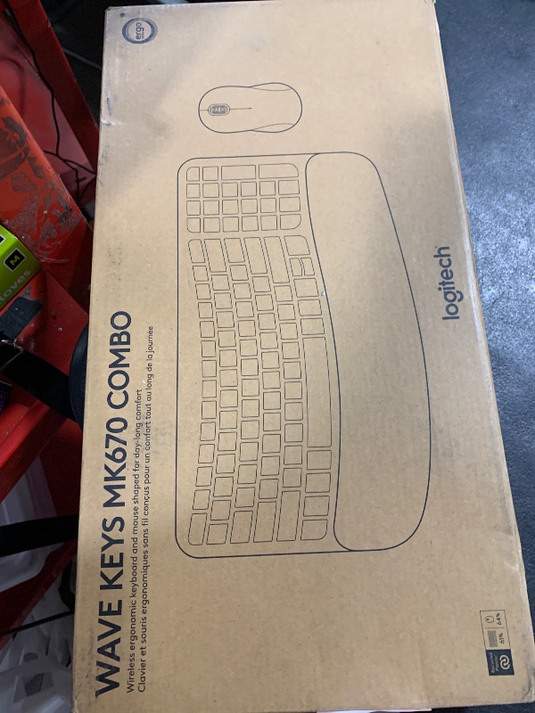 Photo 1 of Logitech Wave Keys MK670 Combo, Wireless Ergonomic Keyboard with Signature M550 L Wireless Mouse, Comfortable Natural Typing, Bluetooth, Logi Bolt, for Multi-OS, Windows/Mac - Graphite
