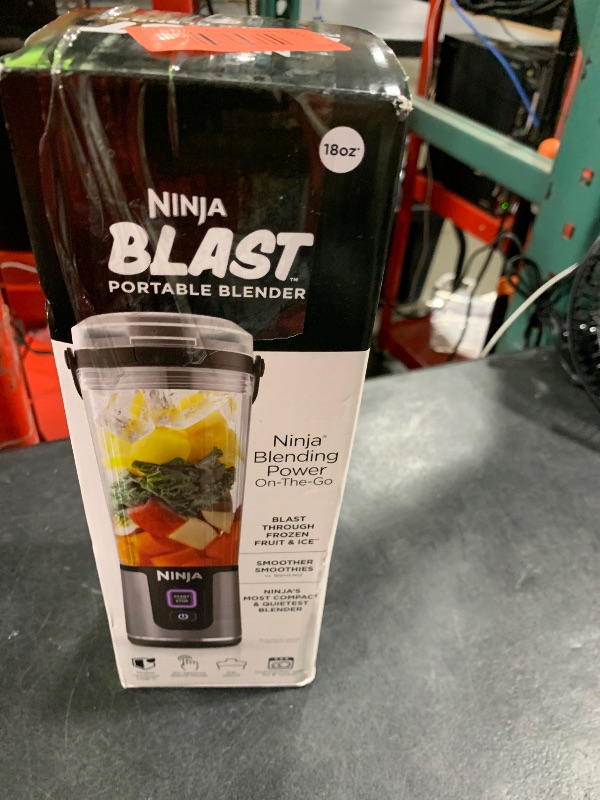 Photo 1 of Ninja BC151BK Blast Portable Blender, Cordless, 18oz. Vessel, Personal Blender-for Shakes & Smoothies, BPA Free, Leakproof-Lid & Sip Spout, USB-C Rechargeable, Dishwasher Safe Parts, Black