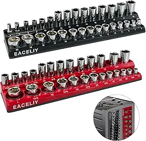 Photo 1 of 2Pcs 3/8" Magnetic Socket Organizer Set,SAE & Metric Socket Holder Kit, Socket Trays?holds 56 Deep and Shallow 3/8" Sockets(sockets not included)
