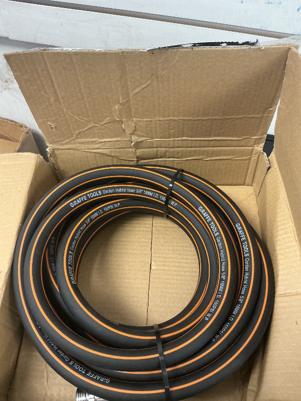 Photo 1 of Giraffe Tools Leader Hose 5/8" x 10ft, Custom Length, No Kink, Flexible, Leakproof Water Hose, Double Female Fittings, 600 Burst PSI, 10ft, Black Orange