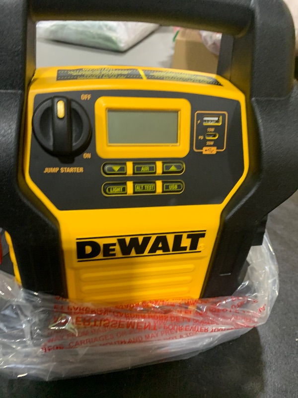 Photo 1 of DEWALT DXAEJ14-Type2 Digital Portable Power Station Jump Starter - 1600 Peak Amps with 120 PSI Compressor, AC Charging Cube, 15W USB-A and 25W USB-C Power for Electronic Devices