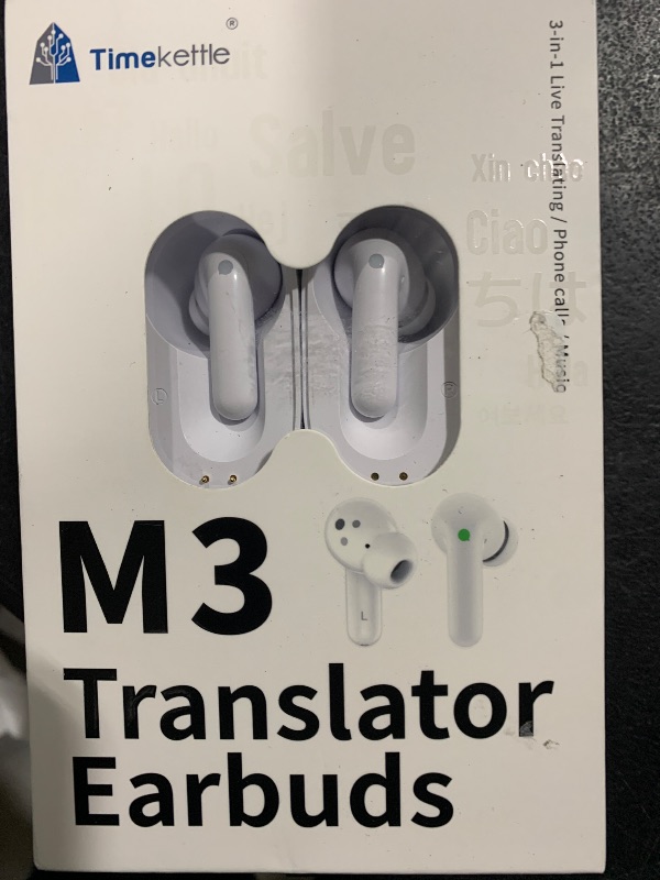Photo 1 of Timekettle M3 Language Translator Earbuds, Two-Way Translator Device with APP for 40 Languages and 13 Offline Translation Packs, Fast Reaction with Revolutionary Al Semantic Tech (Offline Version)