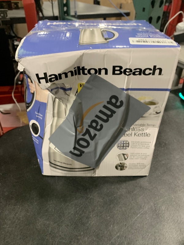 Photo 1 of Hamilton Beach 1.7 Liter Temperature Control Electric Kettle, Water Boiler & Heater, Fast Boiling 1500 Watts, BPA Free, Cordless, Auto-Shutoff and Boil-Dry Protection, Stainless Steel (41020R)