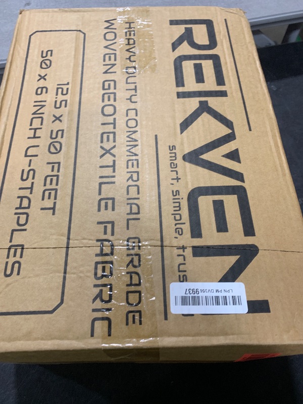 Photo 1 of REKVEN - Commercial Grade Driveway Fabric Underlayment 50 x 12.5 Feet, Woven Geotextile Weed Barrier with 50 U-Pins