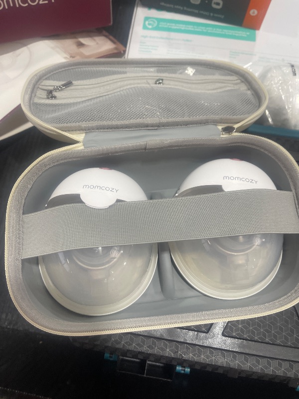 Photo 1 of Momcozy Breast Pump Hands Free M5, Wearable Breast Pump of Baby Mouth Double-Sealed Flange with 3 Modes & 9 Levels, Electric Breast Pump Portable - 24mm, 2 Pack Cozy Red