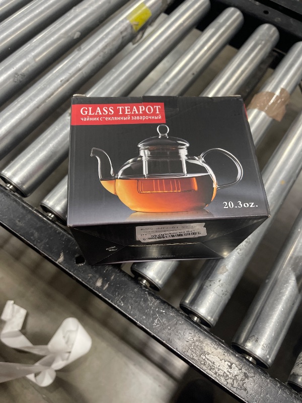Photo 1 of CNGLASS Glass Teapot Stovetop Safe,Clear Teapot with Removable Infuser 20.3 oz,Loose Leaf and Blooming Tea Maker