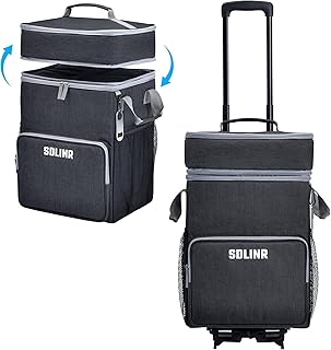 Photo 1 of 72-Can Large Rolling Cooler, Leakproof Insulated Soft Cooler Bag with Wheels and Handle Collapsible for Beach Camping Patio Travel Outdoor
